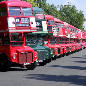 A line of old Routemasters at Finsbury Park (Photo Sludge G)