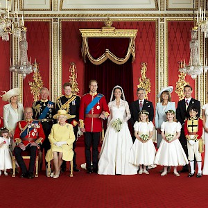 The British Royal Family. (Note: Those aren't people in the picture, but rather their wax dopplegÃ¤ngers from Madame Tussaud's) (Photo )