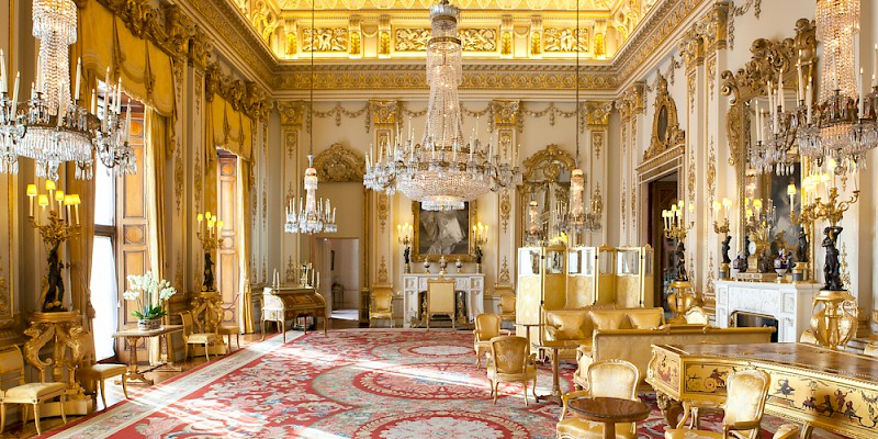 The White Drawing Room at Buckingham Palace (Photo by Unknown)