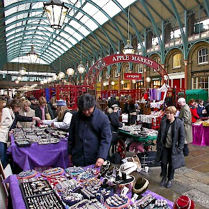 The stalls at Covent Garden market
				(Photo Â© Reid Bramblett)