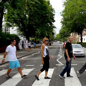 Crossing Abbey Road (Photo by Jon and Jenny Stark)