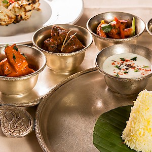 A maharaja thali (Indian sampler) (Photo courtesy of the restaurant)