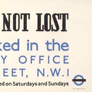 A 1930s poster about London's public transit lost property office (Photo Â© TfL from the London Transport Museum collection)