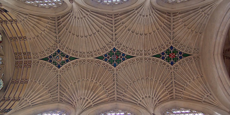 The fan-vaulted ceiling in Bath Abbey (Photo Â© Reid Bramblett)