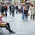 A lone busker entertains the passing crowds in Leicester Square, Leicester Square, London (Photo by Garry Knight)