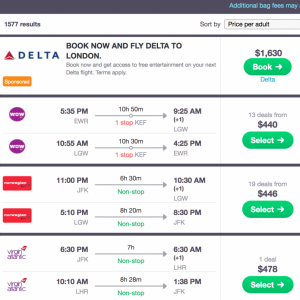 Skyscanner is an aggregator comparing airfare results from hundreds of booking engines and airlines side-by-side (Photo courtesy of Skyscanner)