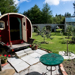 Live in a Gypsy Caravan near Saundersfoot in Western Wales while working in the greenhouse (Photo courtesy of WWOOF UK)