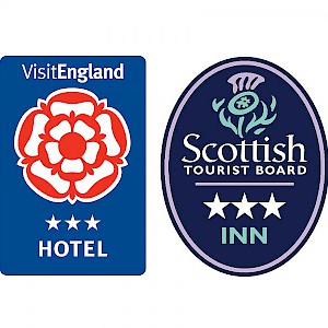 Official star ratings mostly have to do with services, not style (Photo graphic by Reid Bramblett, with images courtesy of VisitEngland, the Scottish Tourist Board, and Visit Wales)