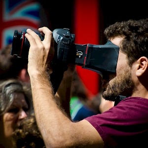 Filming in London (Photo by Garry Knight)