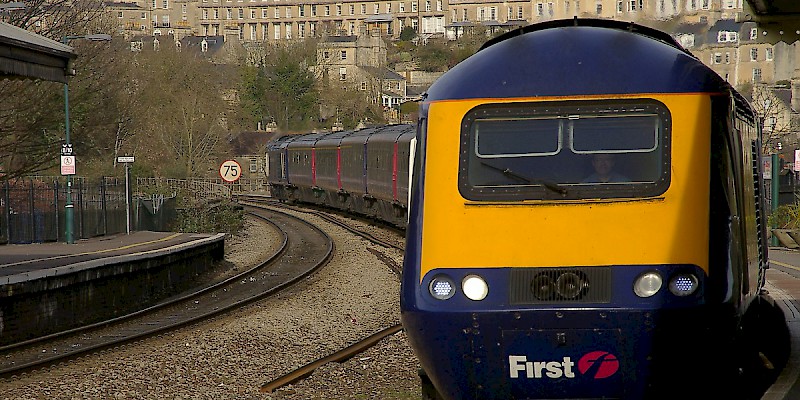 A train arriving at the Bath Spa railway station (Photo by Matt Buck)