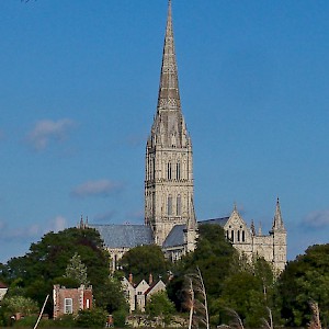 Salisbury Cathedral from across the Hanham Meadows (Photo Â© Reid Bramblett)