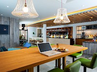 The bar and Starbucks counter