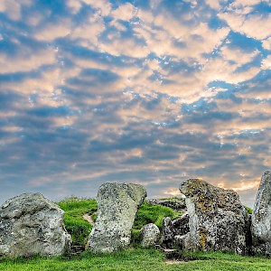 The barrow's main entrance, guarded by standing stones (Photo by Ben Cremin)