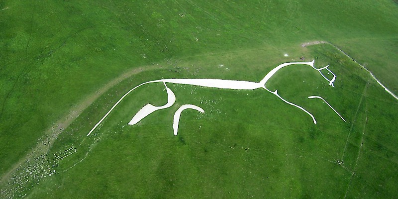 The Uffington White Horse seen from the air (Photo by Dave Price)