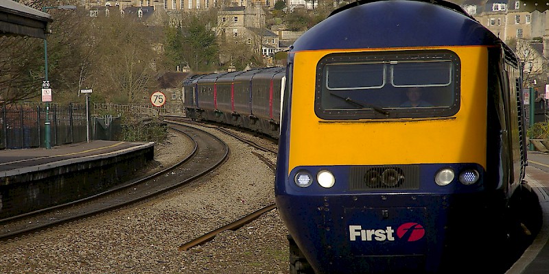 A train arriving at the Bath Spa railway station (Photo by Matt Buck)